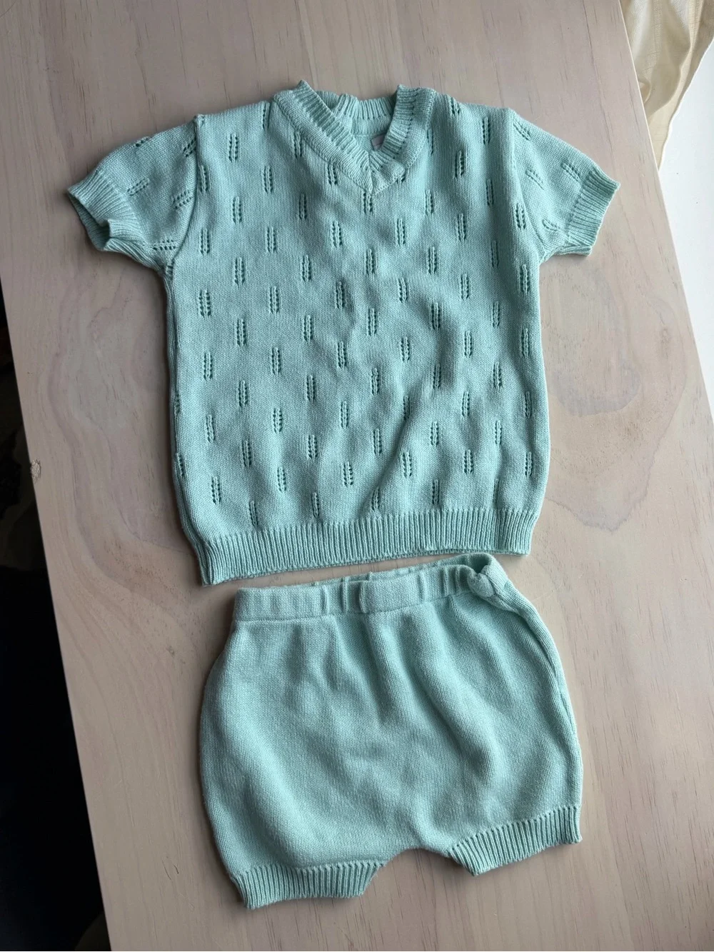 Bon Knit Short Sleeve Sweater Set - Two-Piece